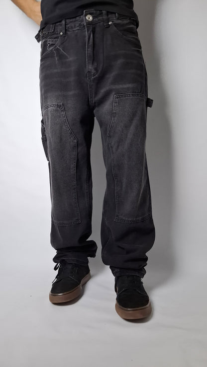 Jeans Cargo Black ( Loose Fit )