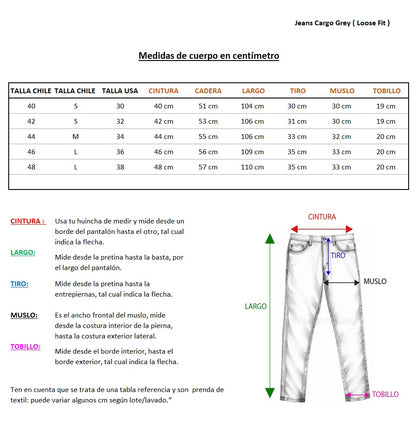 Jeans Cargo Grey ( Loose Fit )