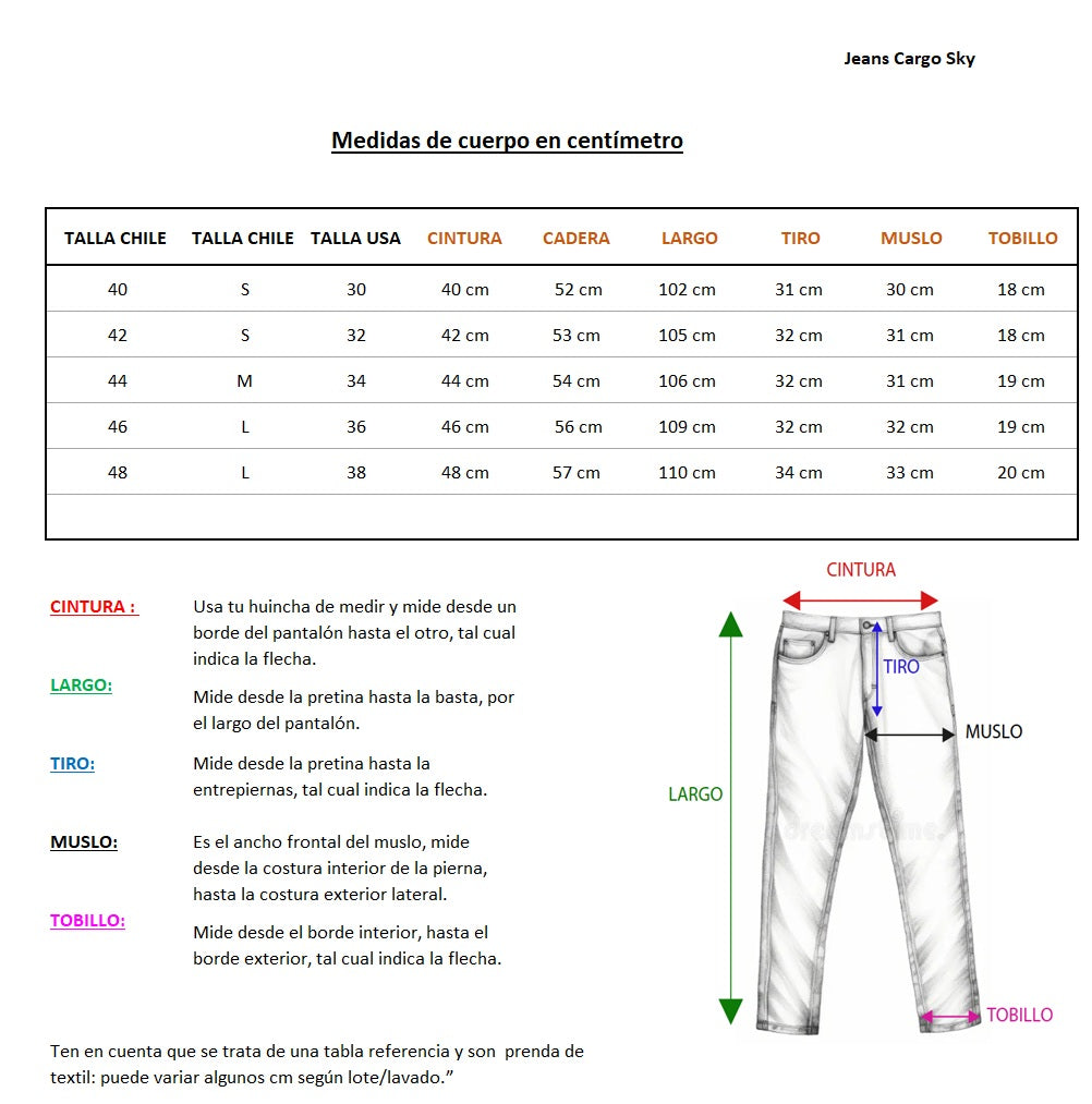 Jeans Cargo Sky  ( Loose Fit )