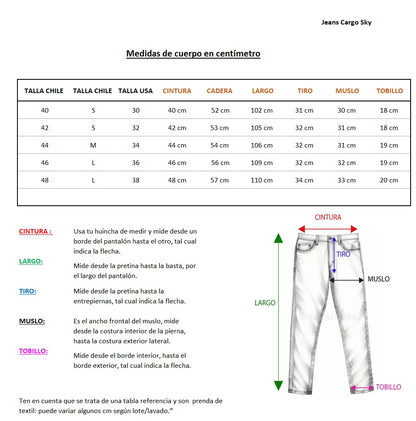 Jeans Cargo Sky  ( Loose Fit )