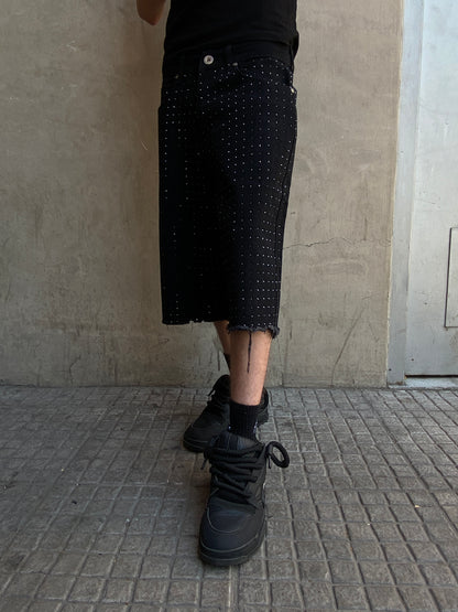 Short Glitter black