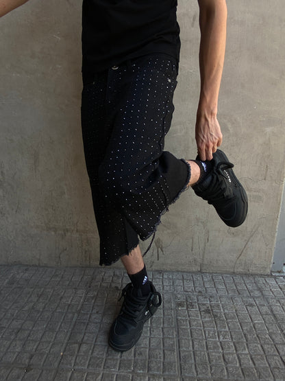 Short Glitter black