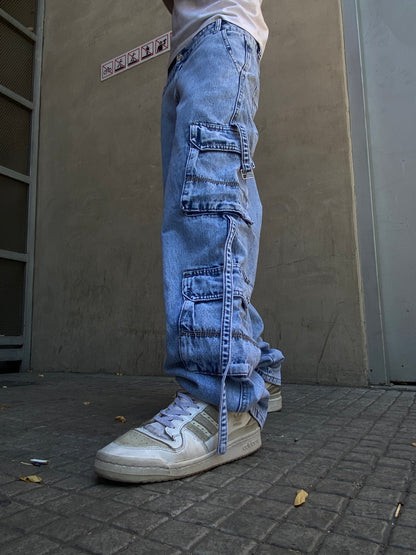 Jeans Cargo Gravik Blue ( Loose Fit )