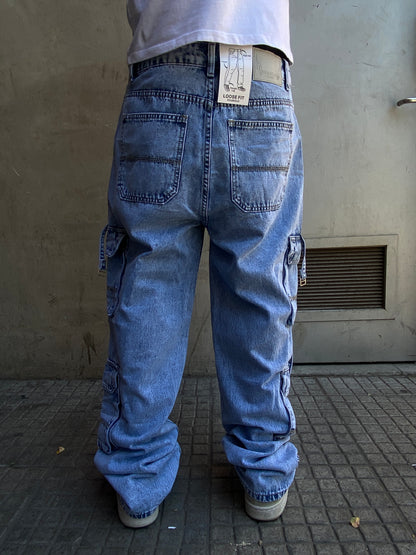 Jeans Cargo Gravik Blue ( Loose Fit )