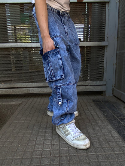 Jeans Cargo Alfa Blue ( Loose Fit )