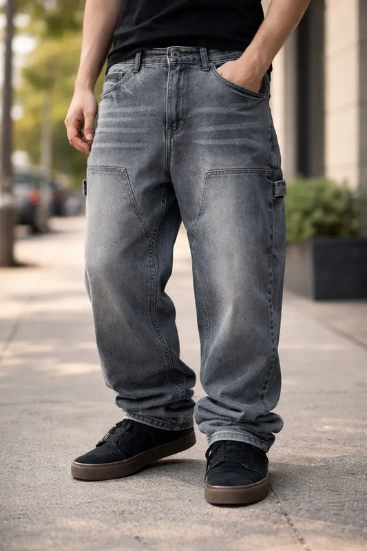 Jeans Cargo Grey ( Loose Fit )