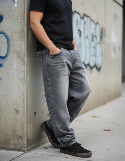 Jeans Cargo Grey ( Loose Fit )