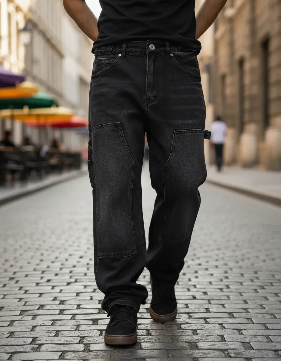 Jeans Cargo Black ( Loose Fit )