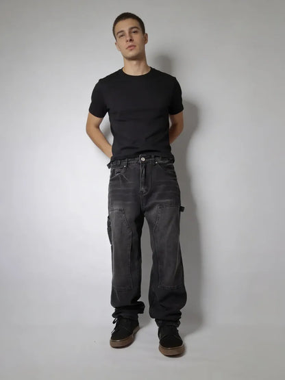 Jeans Cargo Black ( Loose Fit )