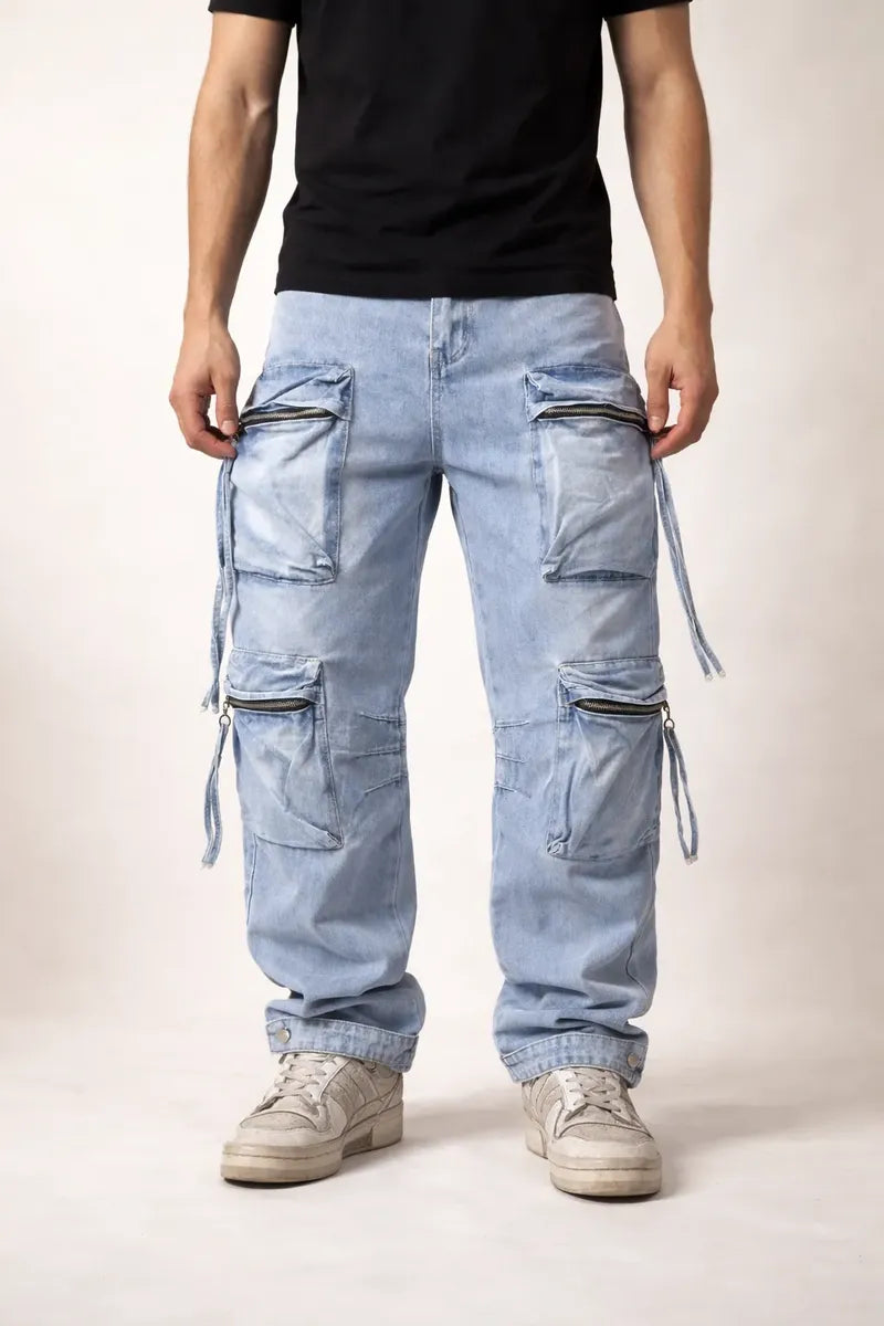 Jeans Cargo Sky  ( Loose Fit )