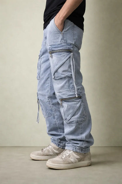 Jeans Cargo Sky  ( Loose Fit )
