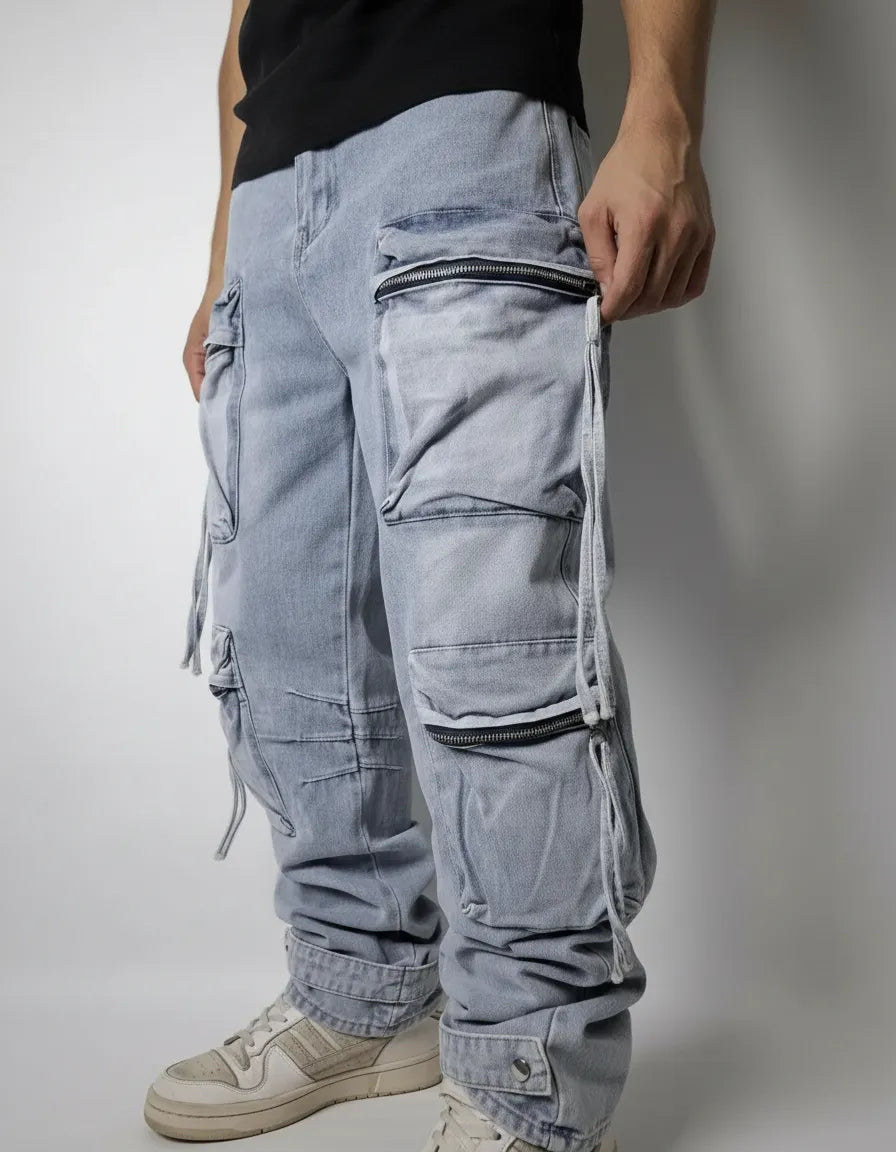 Jeans Cargo Sky  ( Loose Fit )